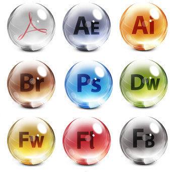 Иконки Adobe CS5 Glass Dock