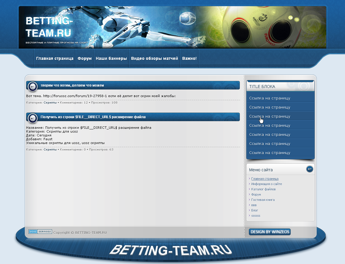 Шаблон Betting-Team