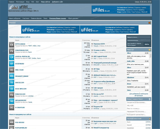 Оригинальный шаблон форума Infopps от console