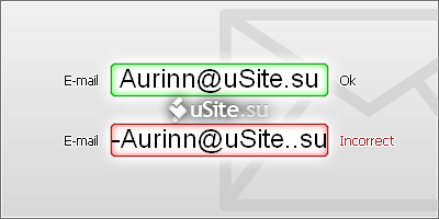 Проверка на корректность поля E-mail для uCoz