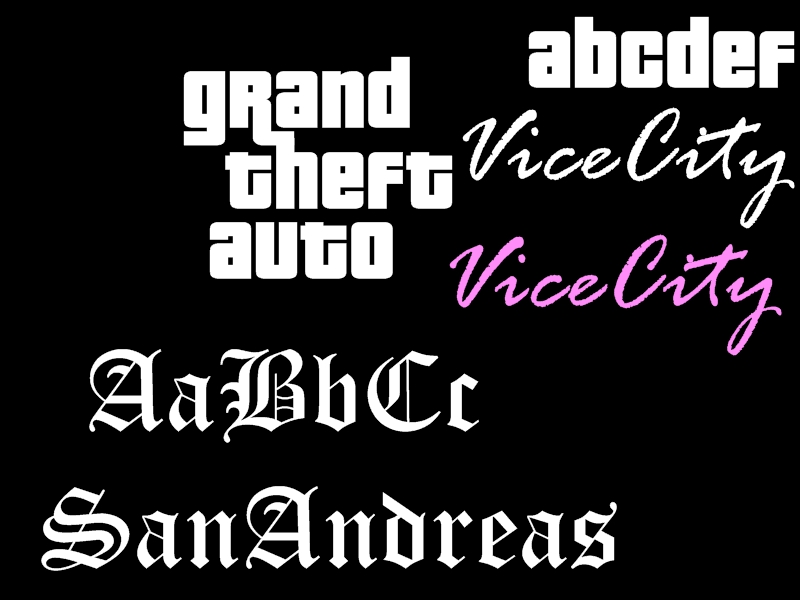 Шрифты из серии игр GTA